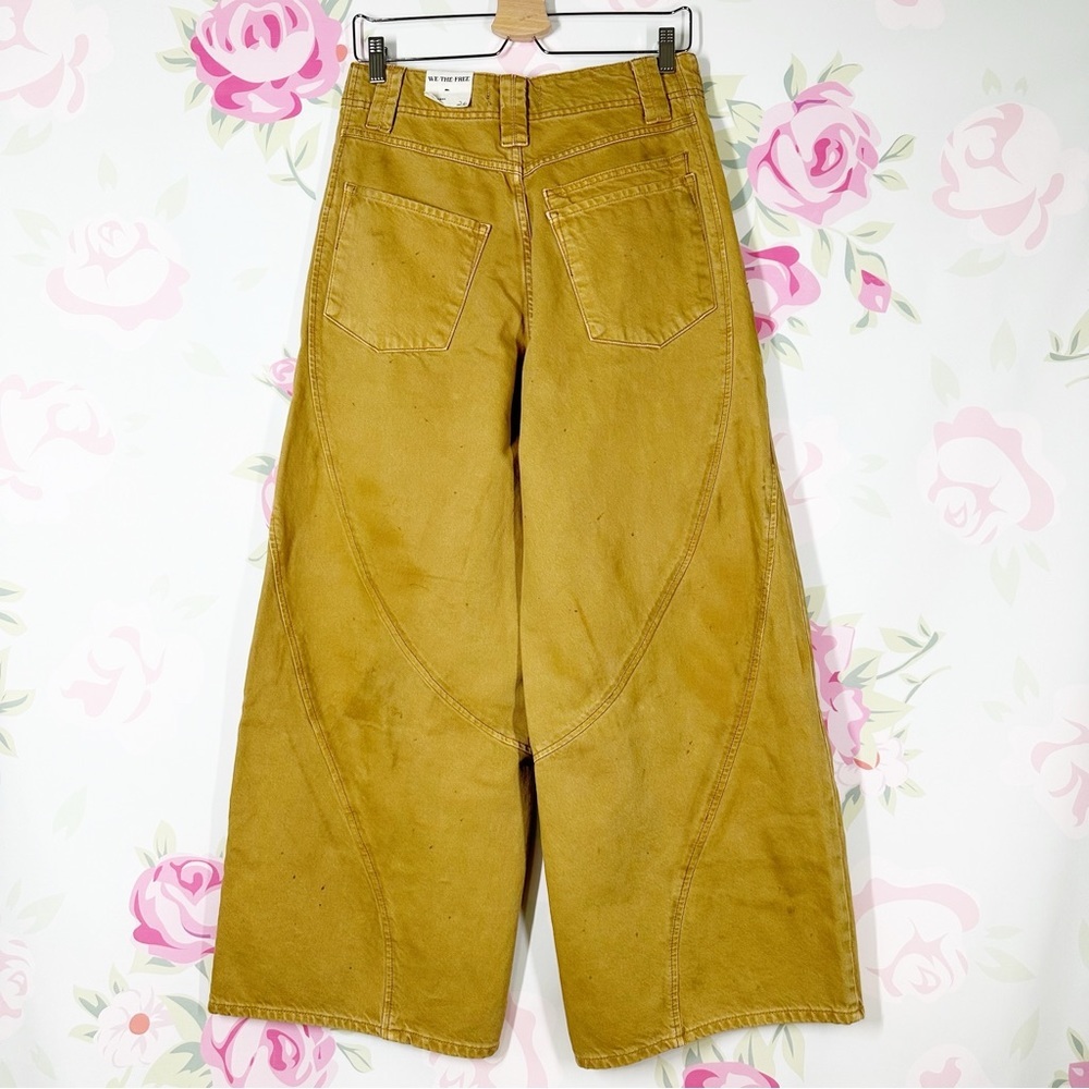 NEW Free People We The Free Chill Vibes Dropped Wide Leg Khaki Scout Jeans 26 - Picture 10 of 14